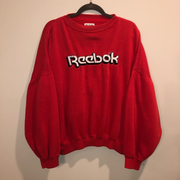 Reebok Other - Reebok Vintage Red Large Logo Crewneck Sweatshirt